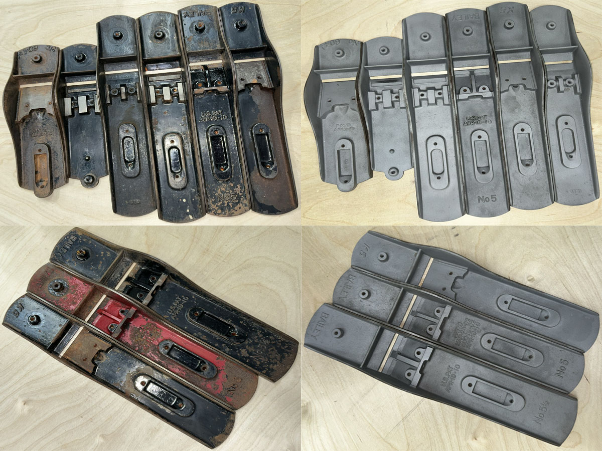 A before and after of hand planes