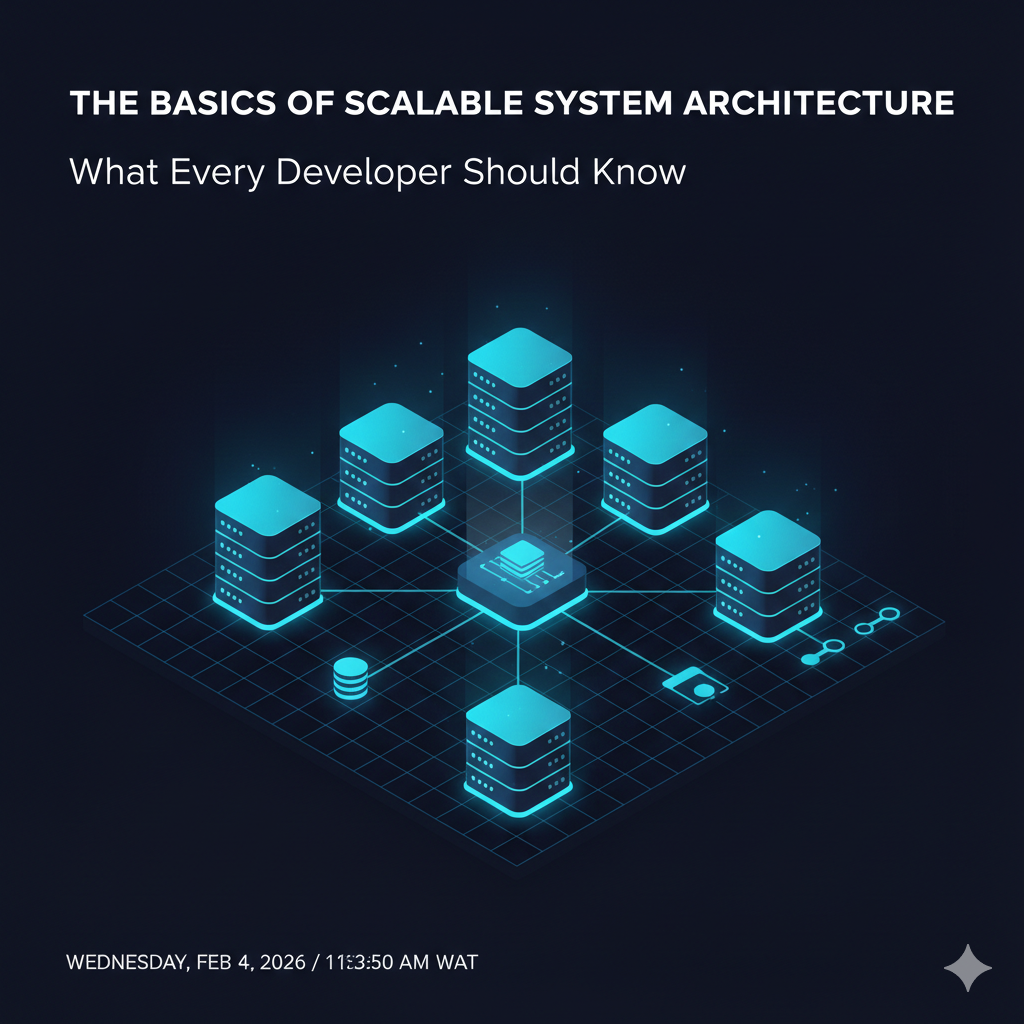 An image with the title of the blog and a shiny stack of servers representing a database