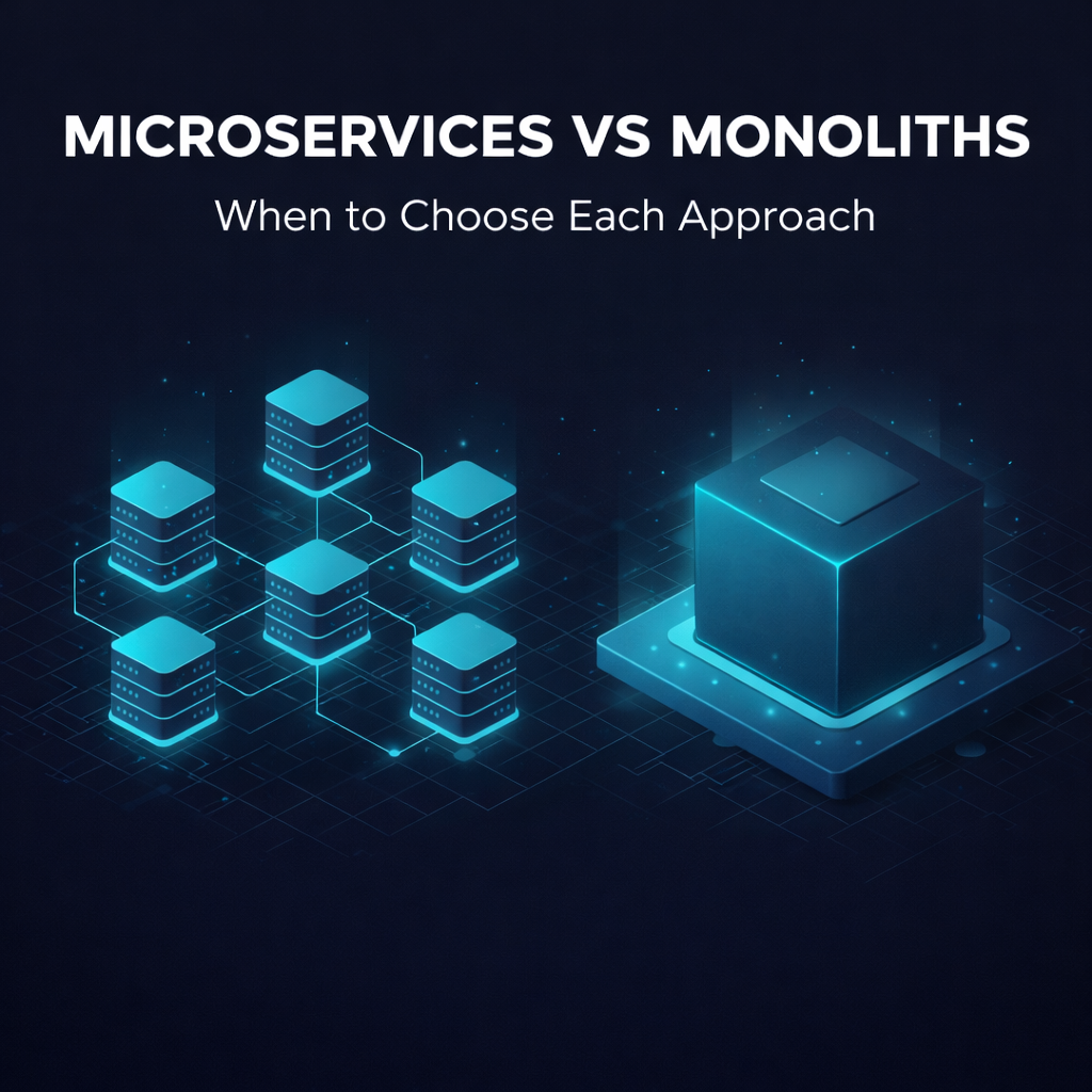 An image with the title of the blog and a shiny stack of servers representing a database