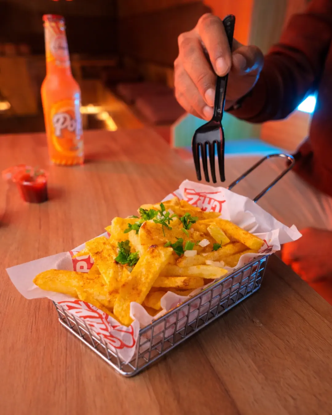 Original thick cut London chip shop chips served at CHIPZ London in Cairo