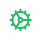 Green virus or bacterium icon inside a circular dotted line.