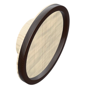 PINE + MAHOGANY, the full face — framing B