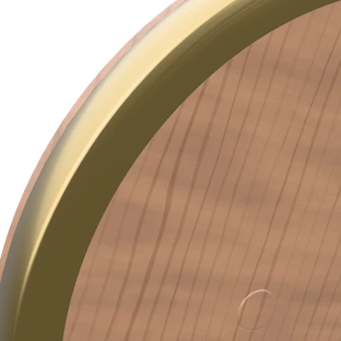 BRASS, SPUN, the rim in the material — framing A