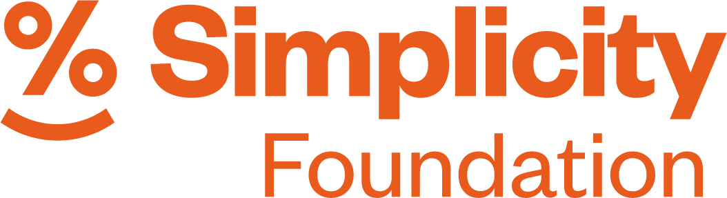 Simplicity logo with a stylized orange percentage sign and smile, followed by the word Simplicity in bold orange text.