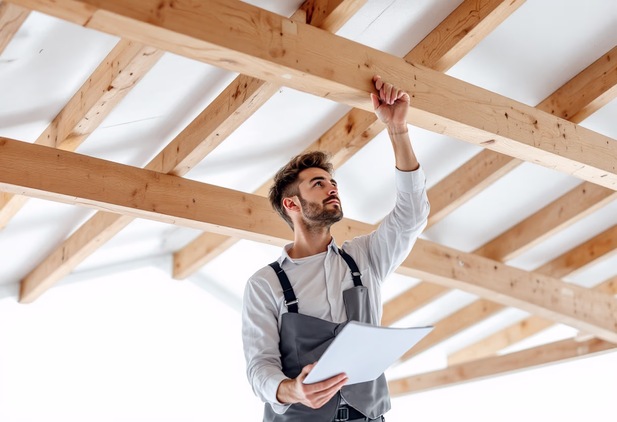 image of inspected roof structure for a home inspector
