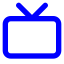 Blue television icon with antenna on top.