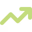 Green upward zigzag arrow representing growth or trend increase.