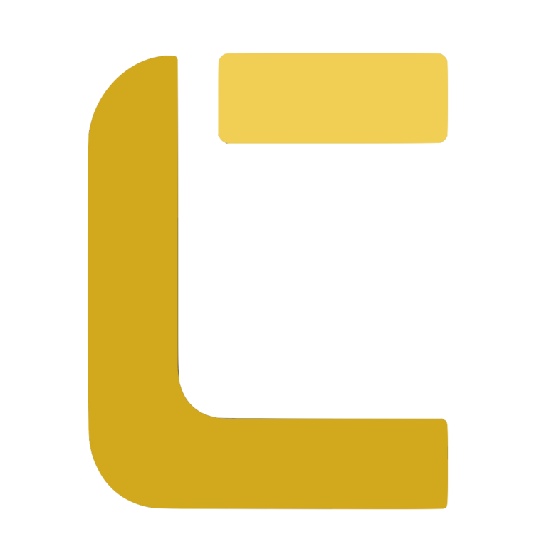 Abstract gold geometric shapes on black background resembling a stylized letter C and a horizontal bar.