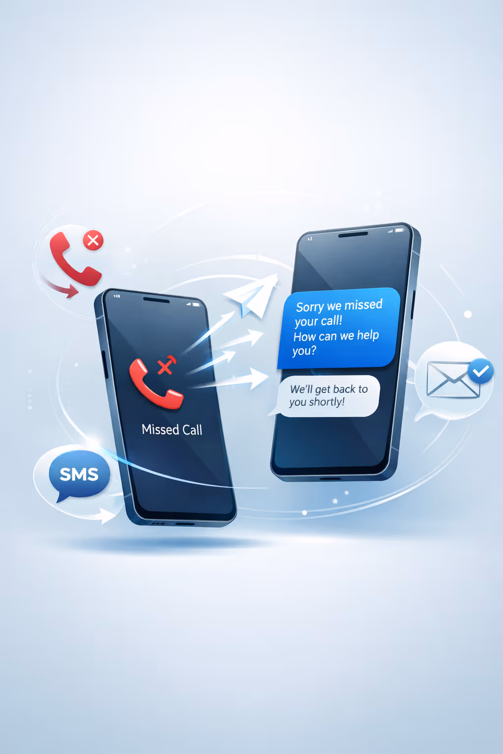 Smiling service technician in blue uniform holding a tablet displaying new leads and scheduler, with a service van and house in the background.