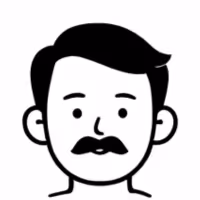 cartoon of man with mustache