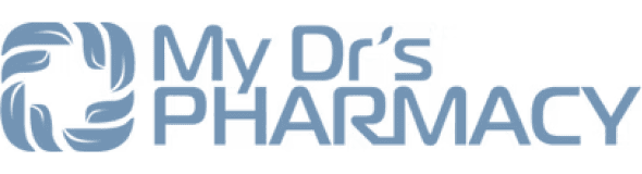 NPCA Cards logo for My Dr's Pharmacy in blue and white design