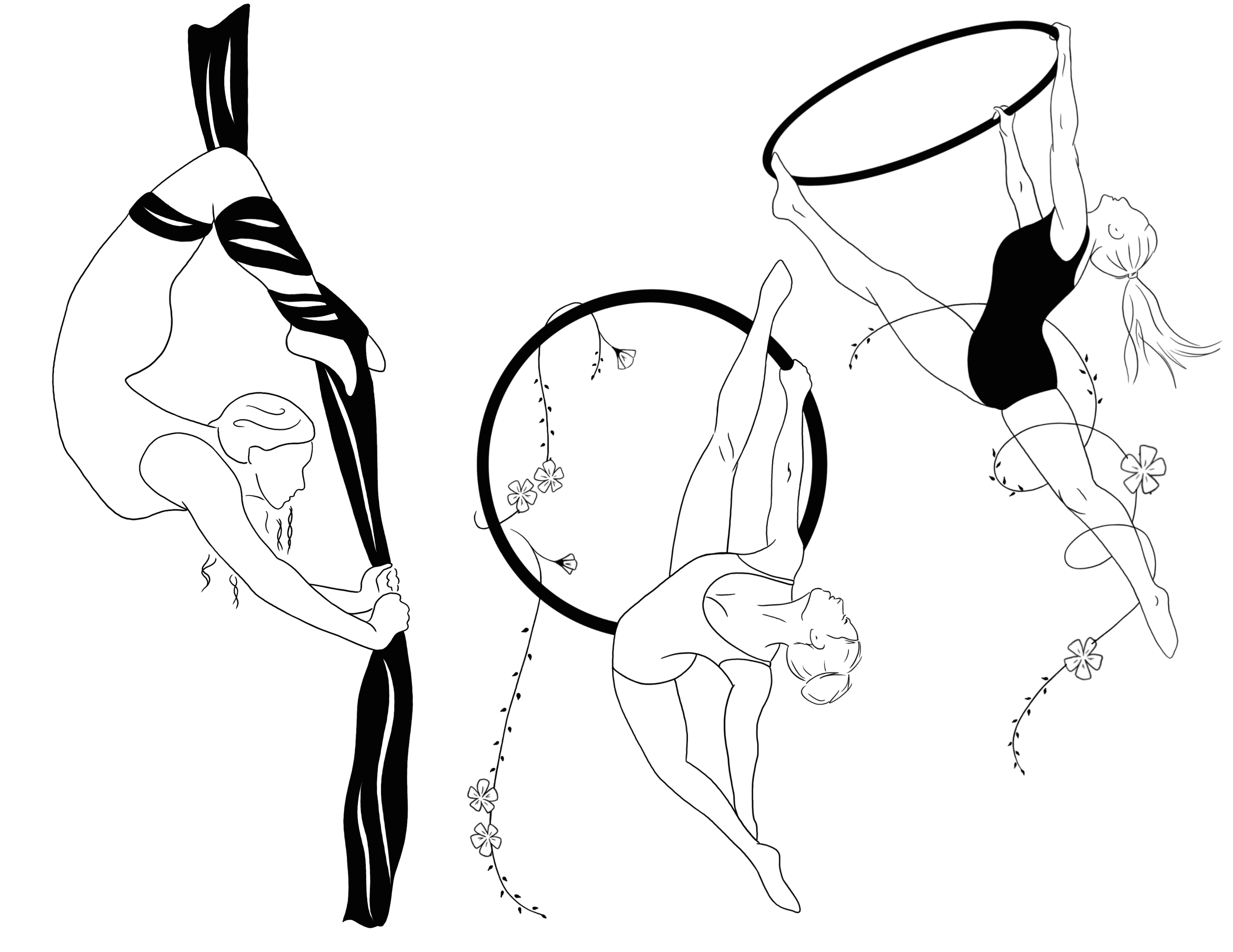 illustrated aerial dancers