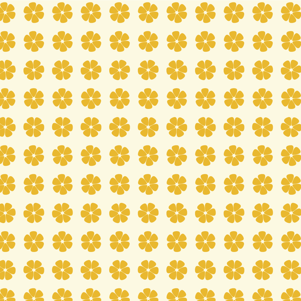 repeat pattern of small graphic daisy flowers in a grid