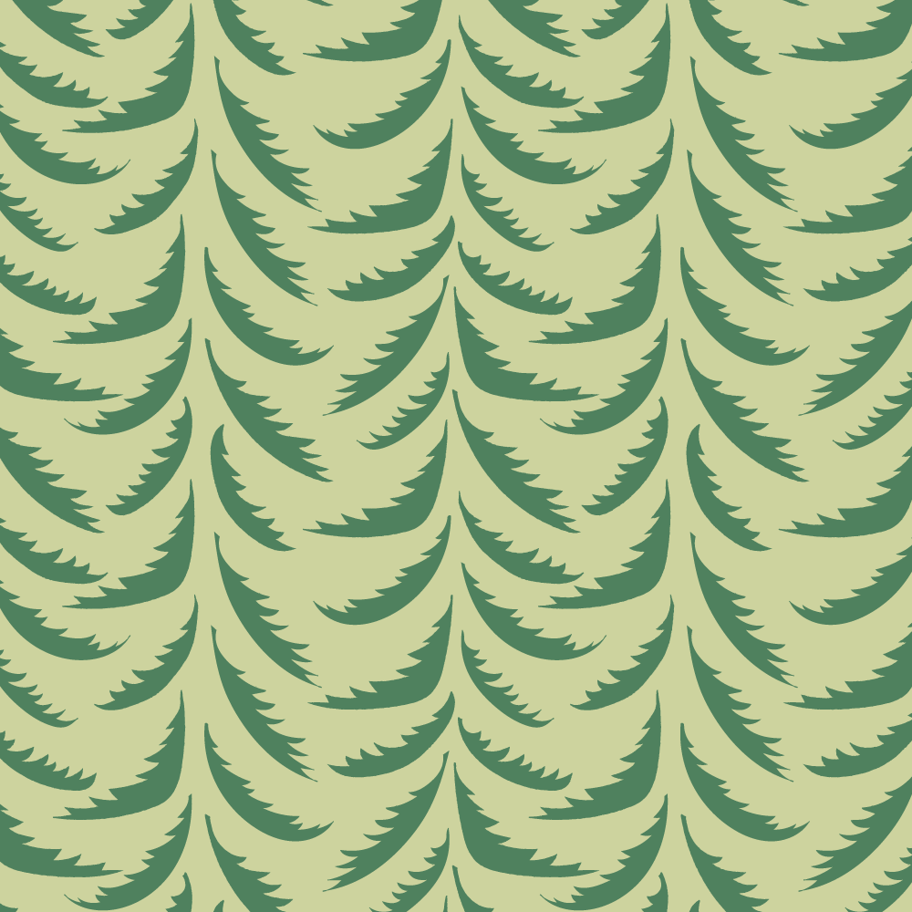 repeat pattern of graphic palm fronds in parallel vertical rows