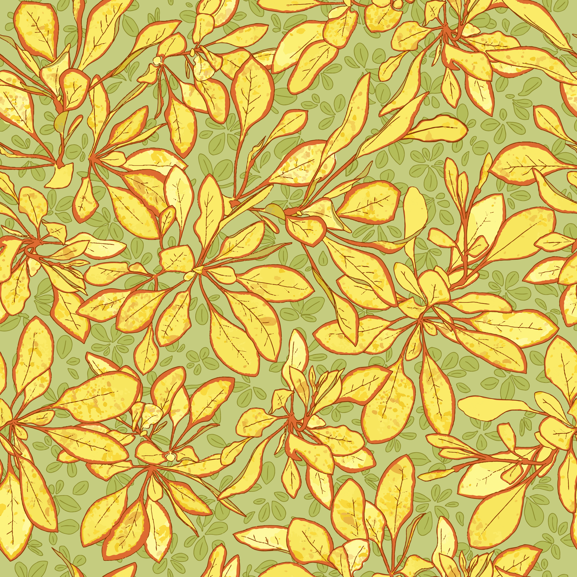 orange leaves repeat pattern