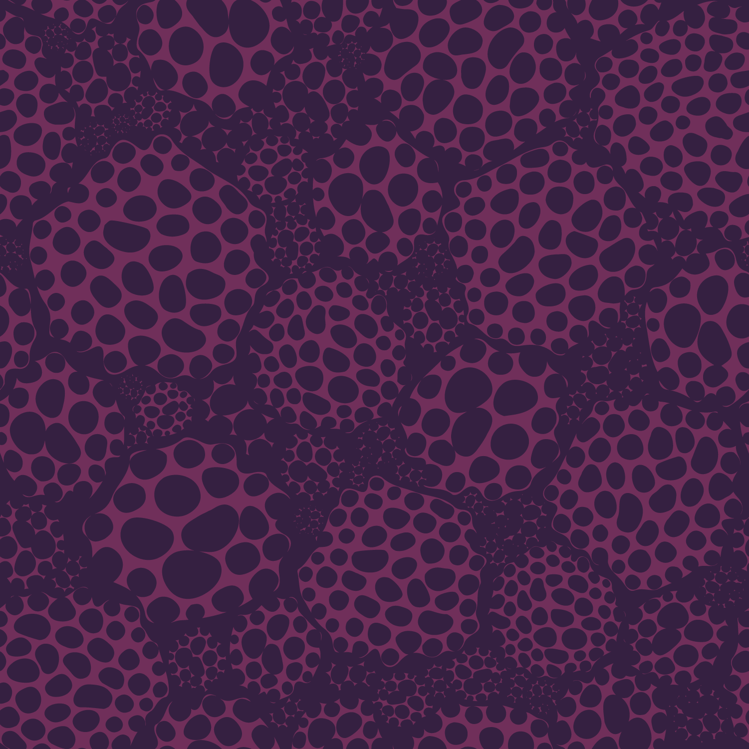 repeat pattern pink anemones on a purple background