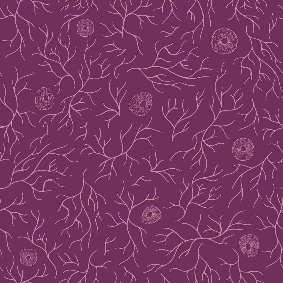 pink coral shapes on a maroon background repeat pattern