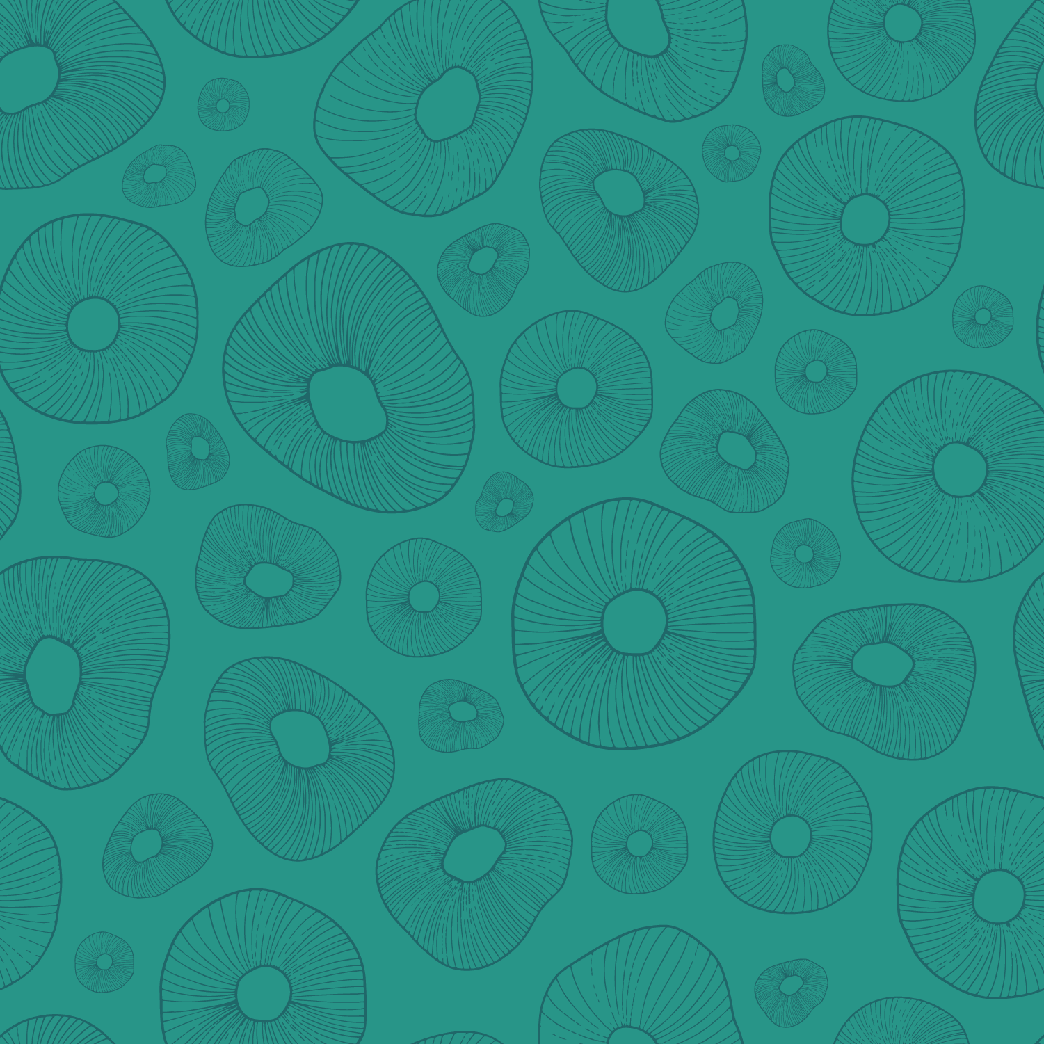 sea urchins repeat pattern on a light teal background