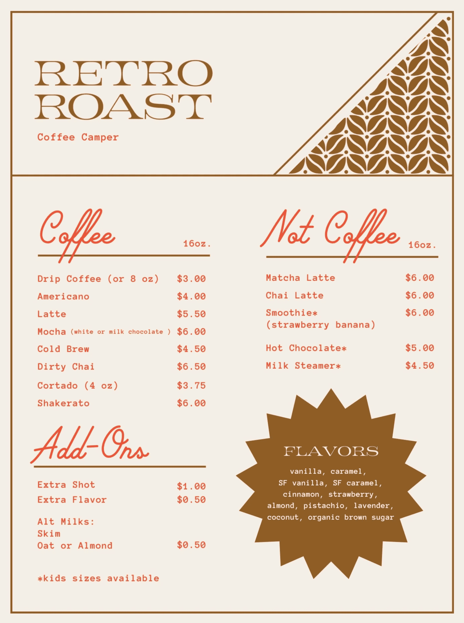 Screenshot of design work 4 from the "Midcentury modern brand for a roaming coffee trailer" project