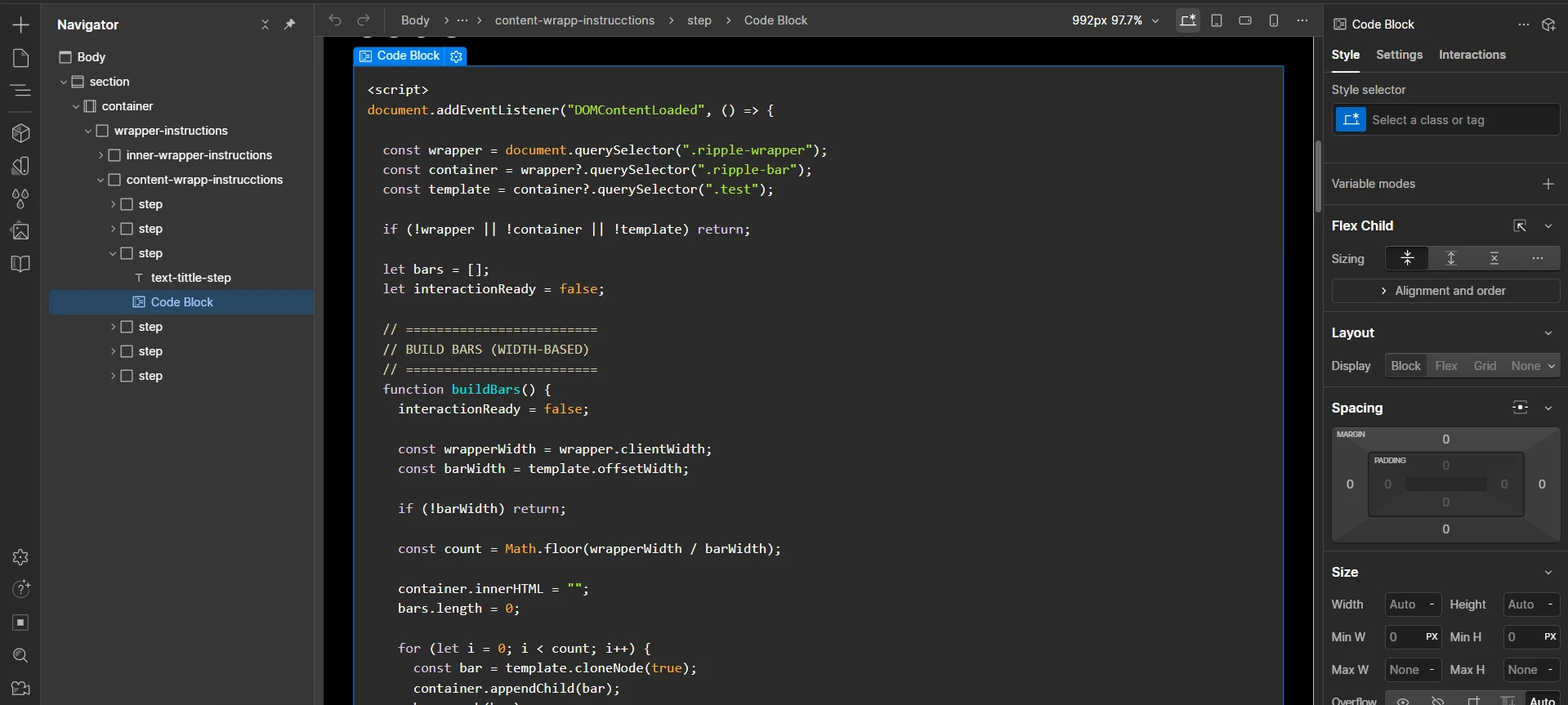 Web design interface showing a text block labeled 'FRACTAL' surrounded by multiple blurred and abstract images on a black background.