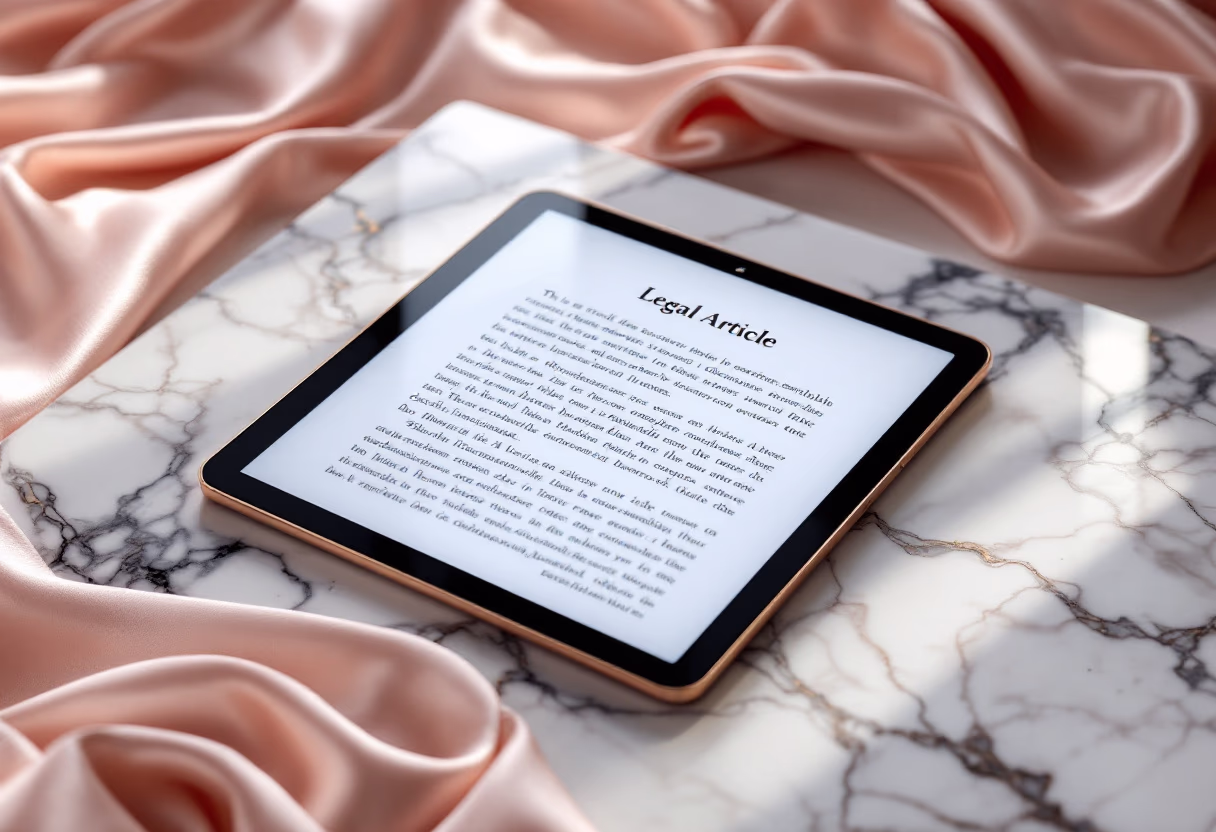 image of mobile device with legal article displayed