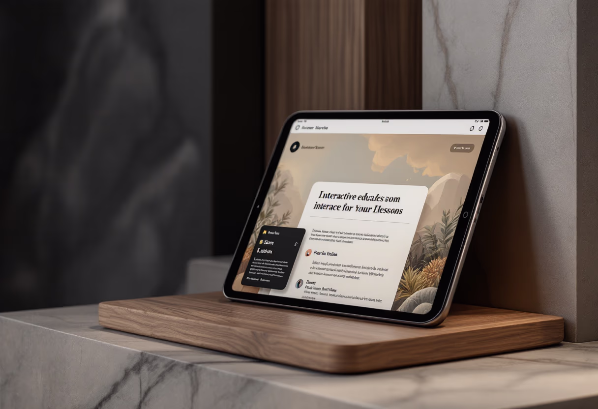 image of interactive lesson on tablet