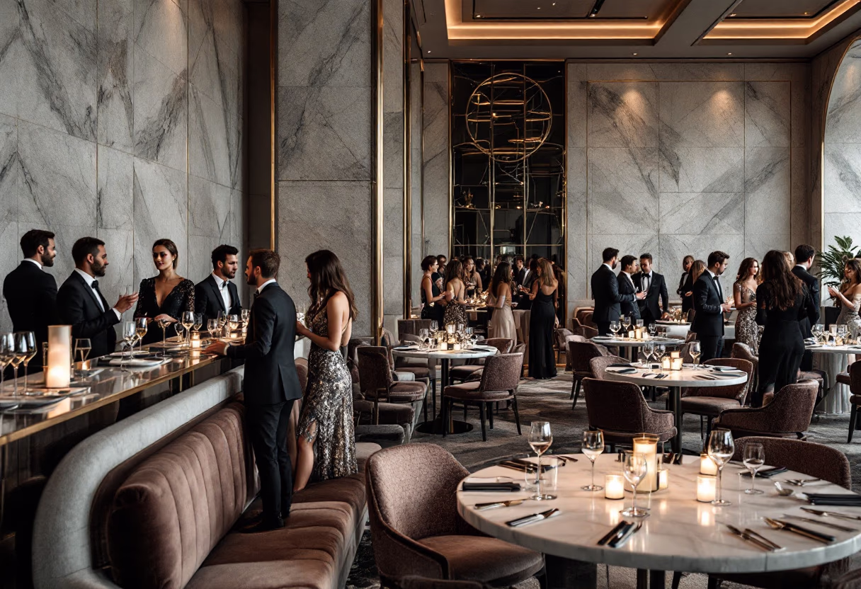 image of an exclusive theater performance after-party for an entertainment company