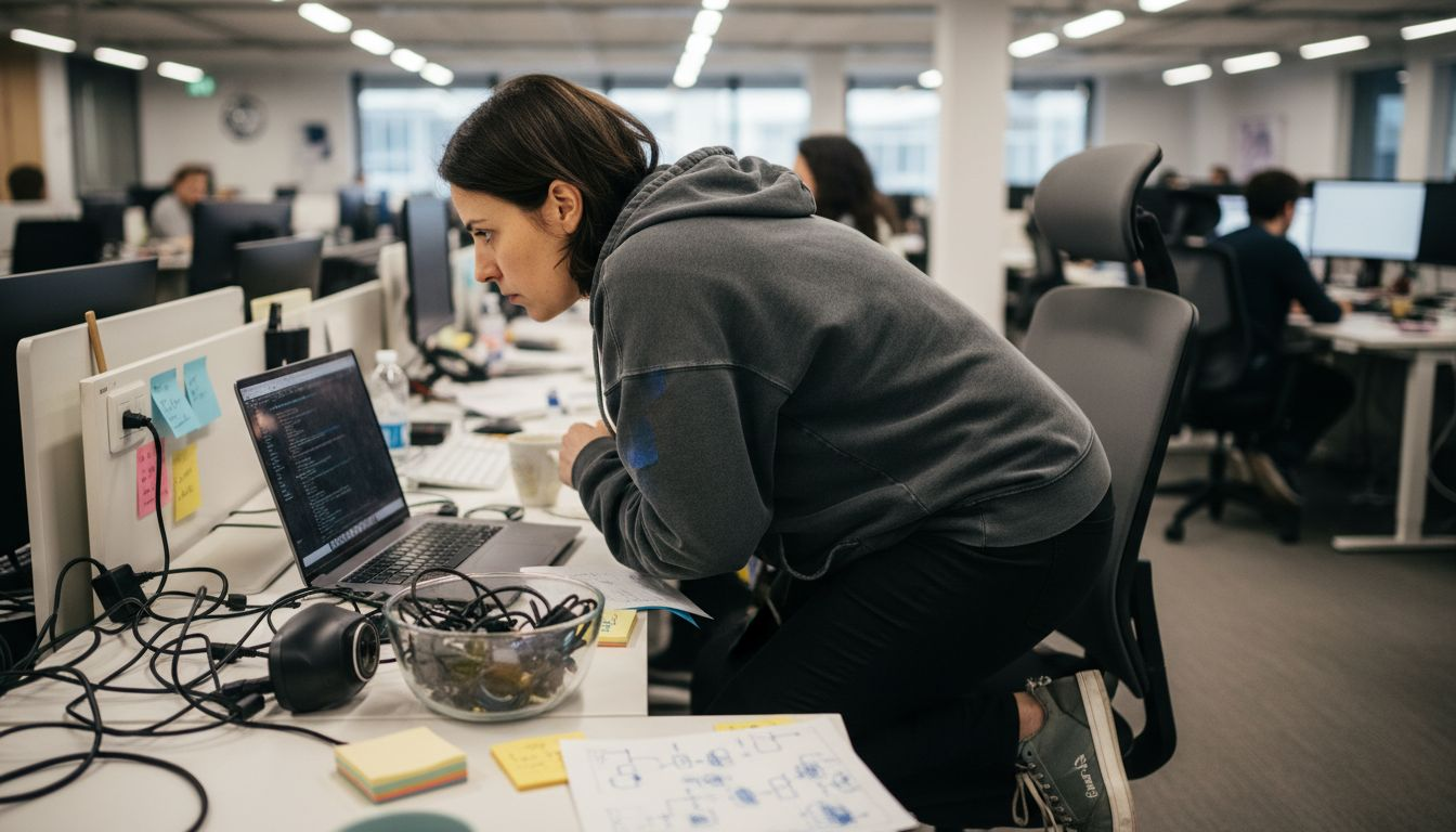 Analyst checking machine learning scripts