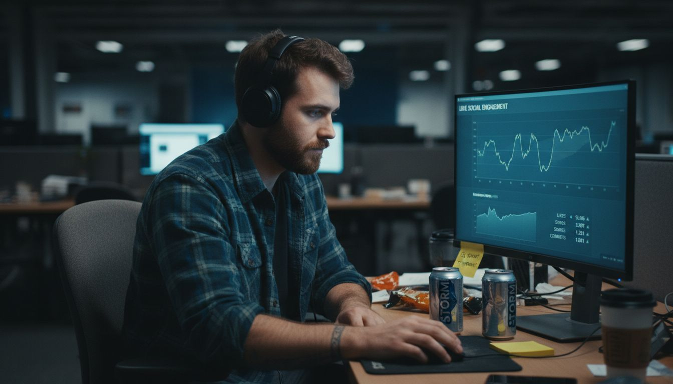 Analyst monitoring AI-powered engagement dashboard
