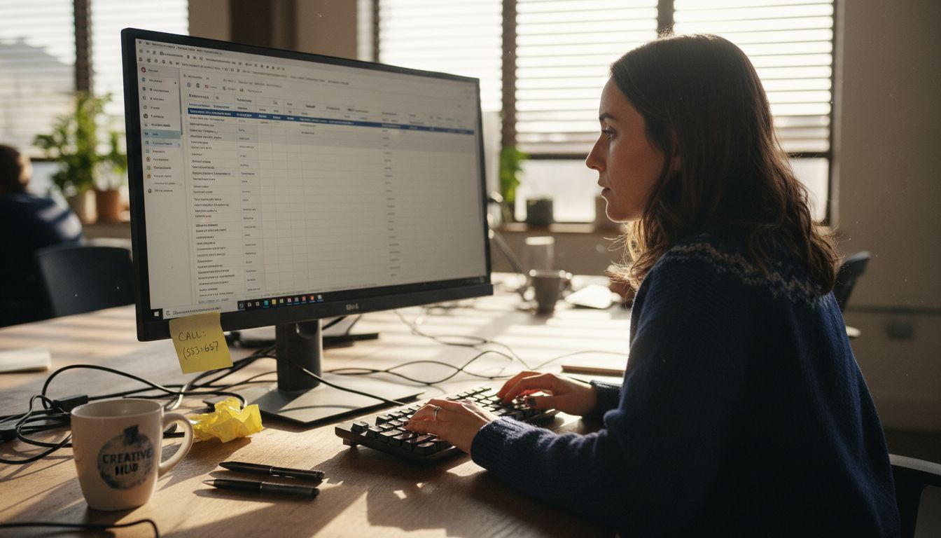 Woman analyzing responses to online comments