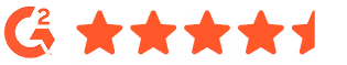 Four and a half orange stars representing a 4.5-star rating with the letter G and number 2 in orange to the left.