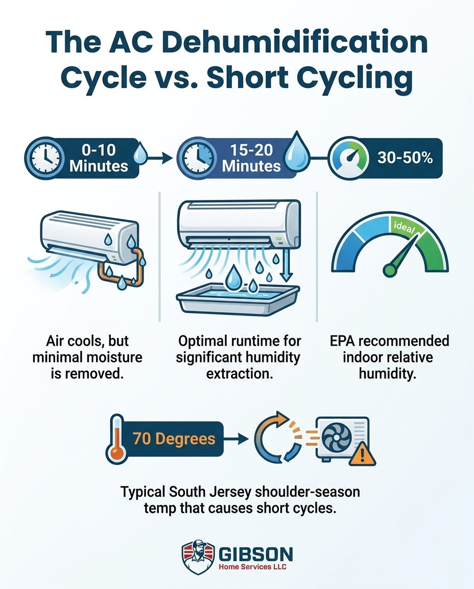 The AC Dehumidification Cycle vs. Short Cycling