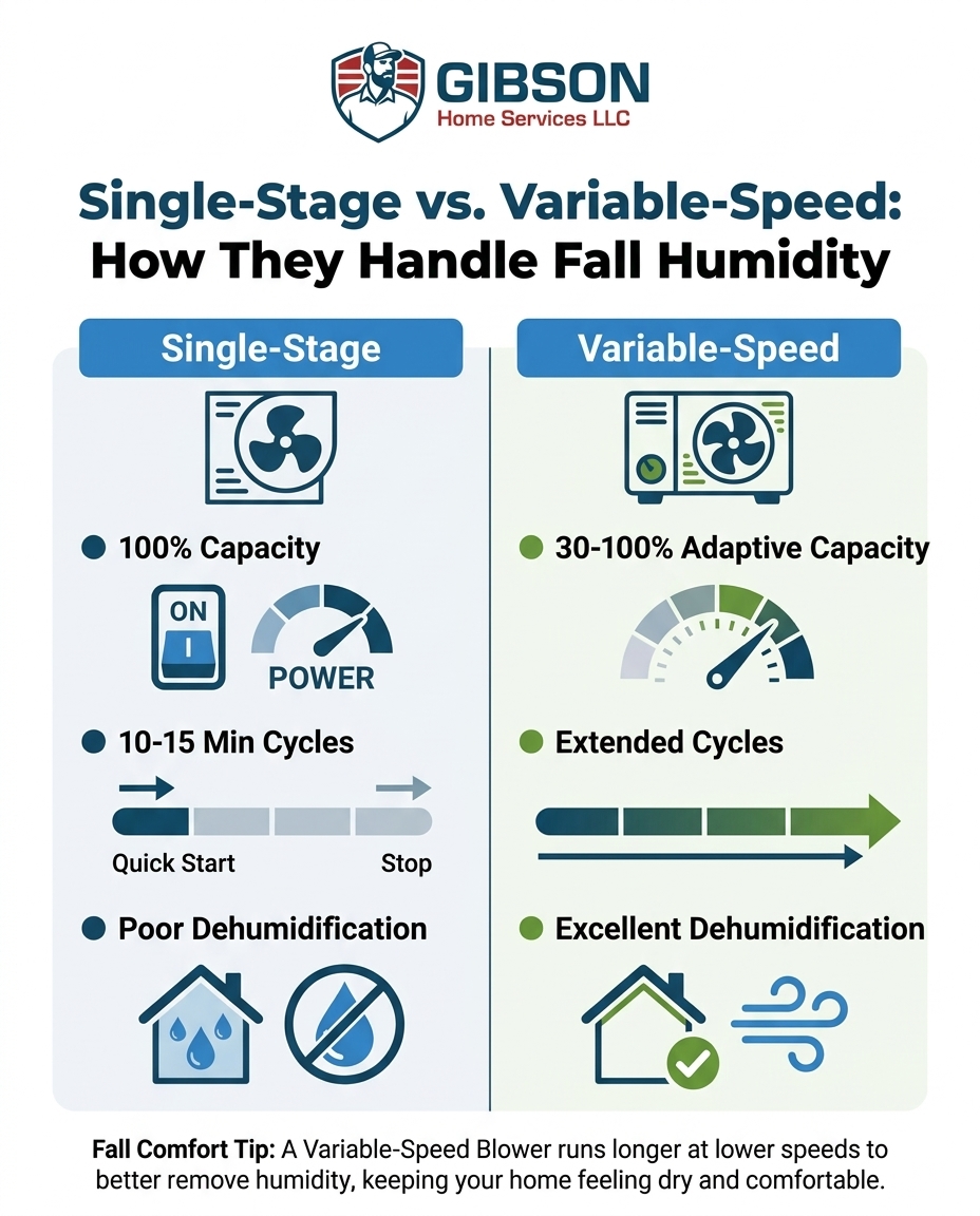 Single-Stage vs. Variable-Speed: How They Handle Fall Humidity