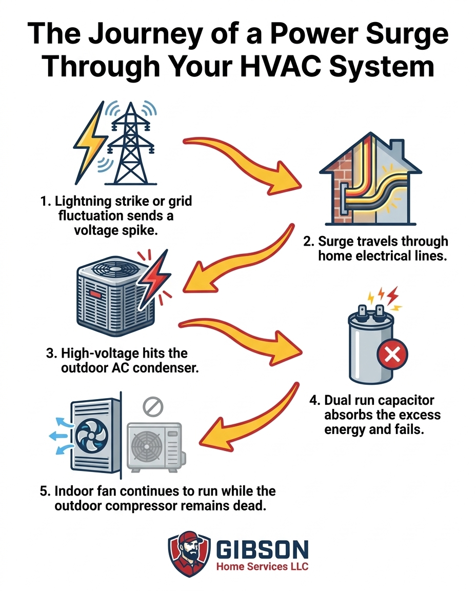 The Journey of a Power Surge Through Your HVAC System
