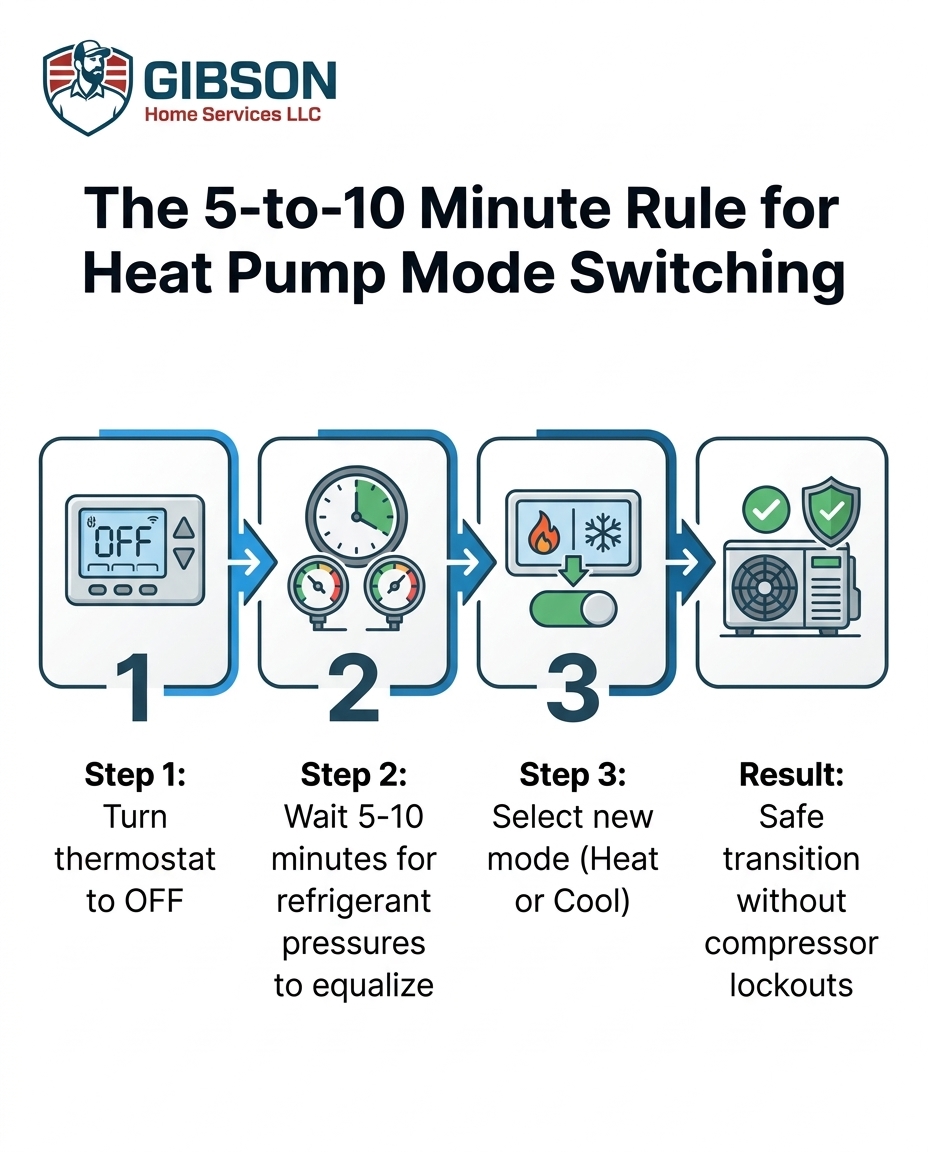 The 5-to-10 Minute Rule for Heat Pump Mode Switching