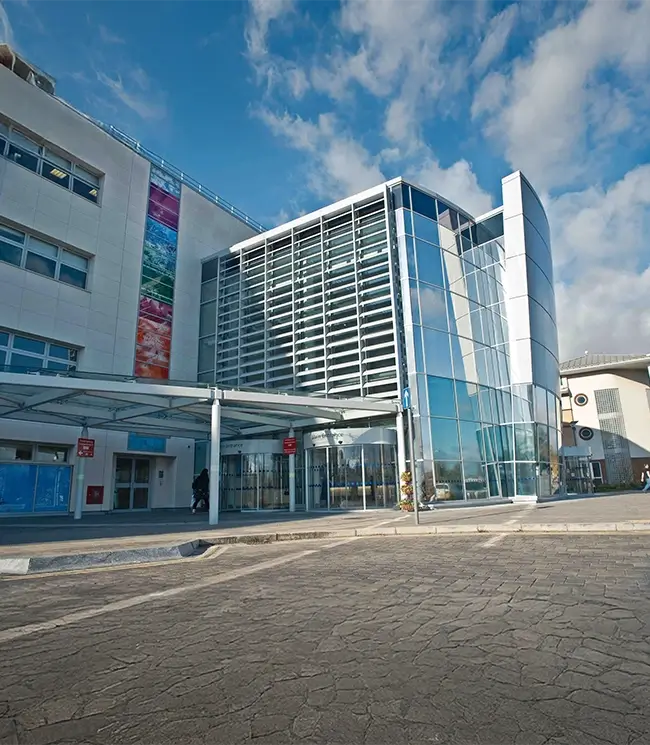 Broomfield Hospital front entrance.