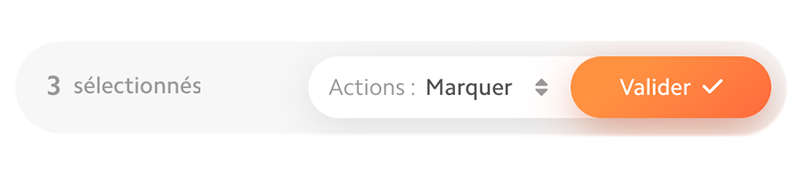 Menu des actions Wilout CONTROL