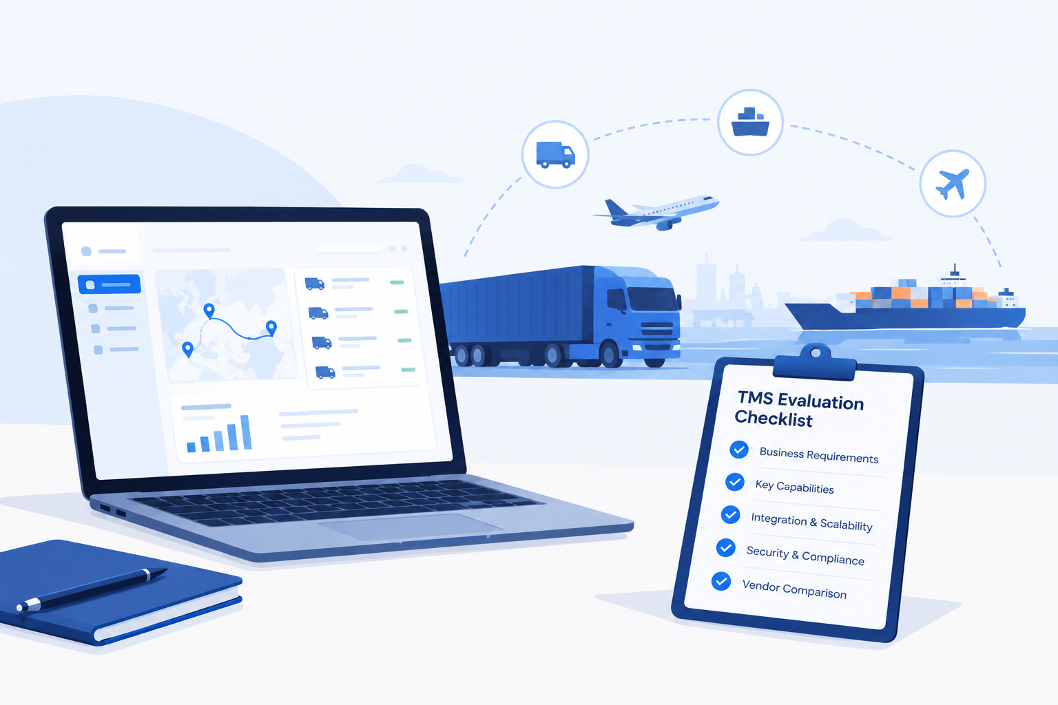 Learn how to evaluate transportation management software with a step-by-step TMS evaluation checklist covering features, integration, and ROI.
