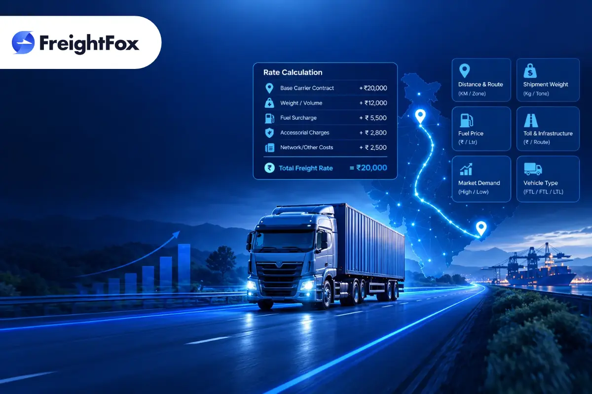 Learn how freight rates are calculated, including distance, fuel, weight, vehicle type, tolls, demand, and other key factors affecting shipping costs. 