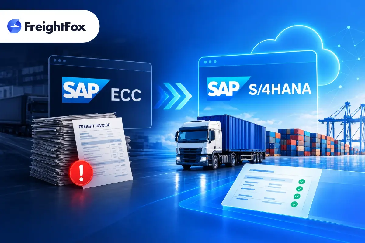 SAP ECC end of support is near. See the 7 things that break in freight payables during an S/4HANA migration, and how FreightFox keeps freight audit stable.