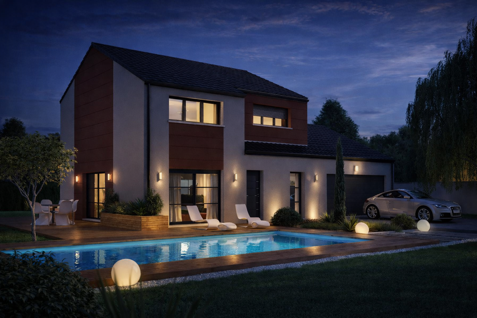 Modèle Aude Design — Maison contemporaine à étage 126 m², Maisons HCC Lorraine