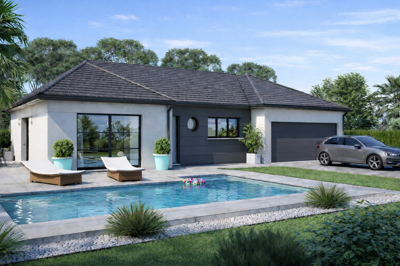 Modèle PPGI 115 — Maison plain-pied 115 m² double garage, Maisons HCC Lorraine