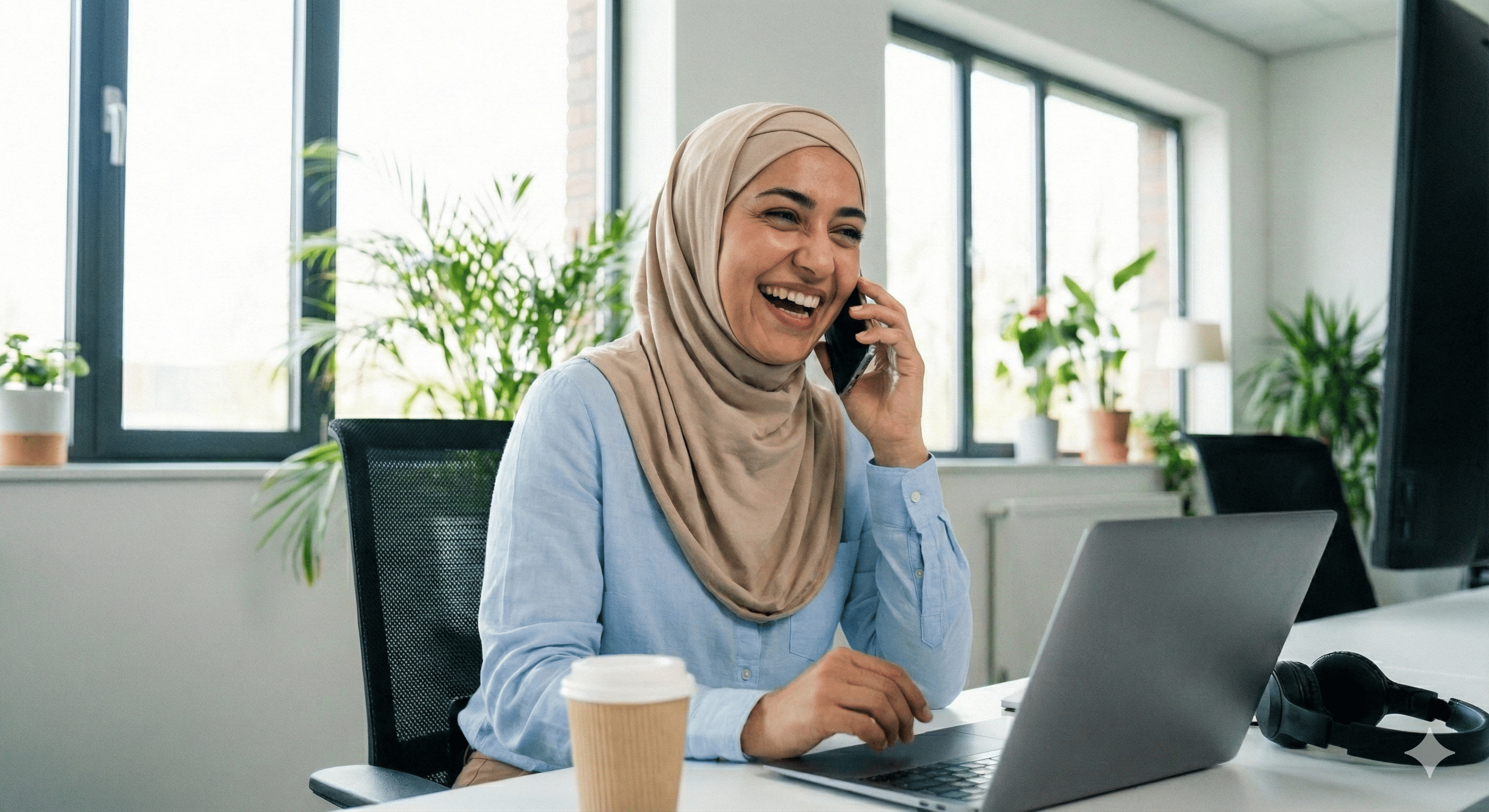 Conseillère dédiée répondant aux questions sur la création d'entreprise en Algérie