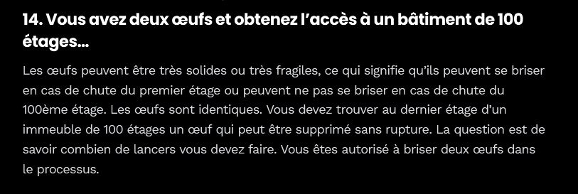 Question entretien Google