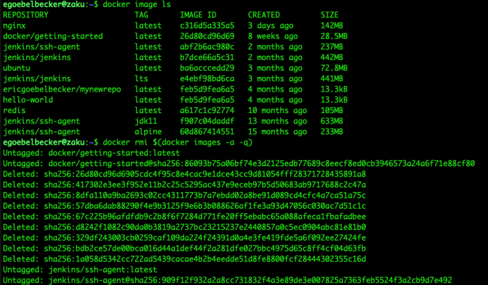 docker rmi $(docker images -a -q)