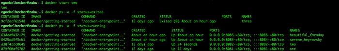 docker start two