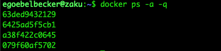 docker ps -a -q