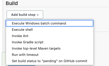 Freestyle job build step menu