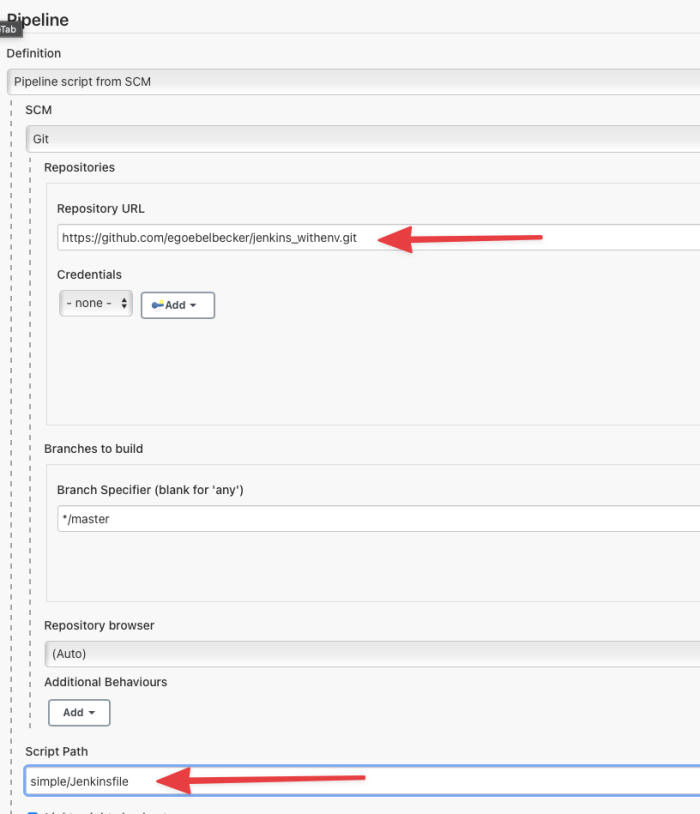 Pipeline tab