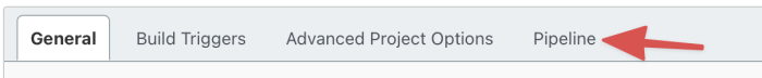 Pipeline tab on Job Configuration page